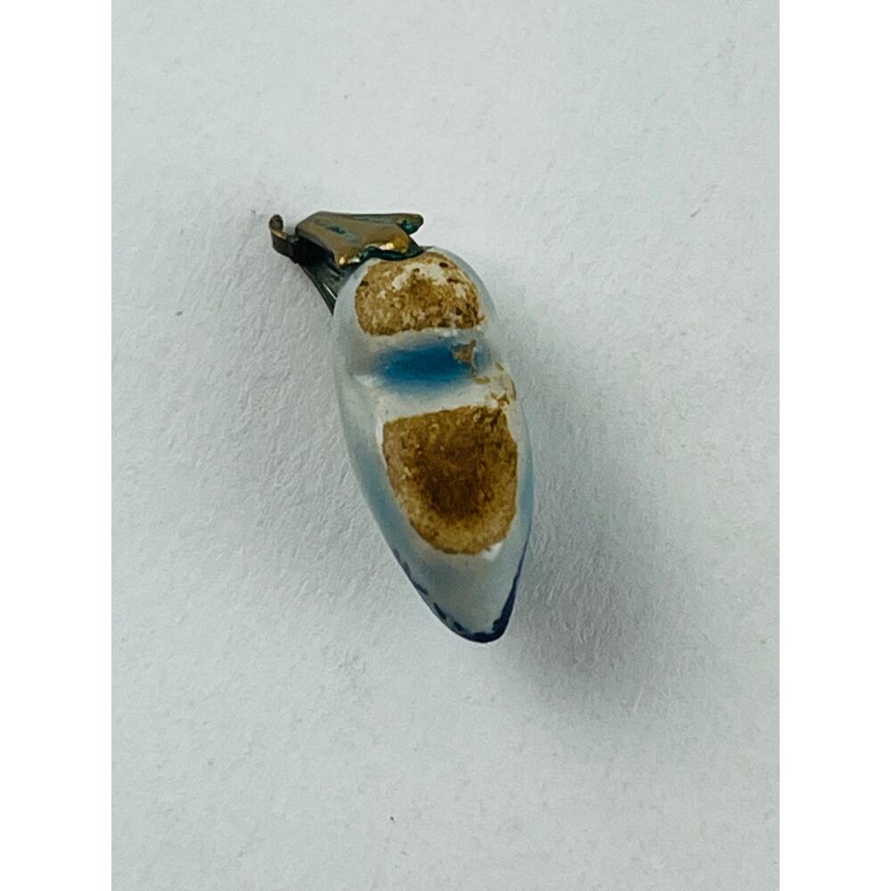 VTG Blue Dutch Shoe Clog Holland Amsterdam Charm Pendant Tiny Porcelain ? White - Picture 12 of 14